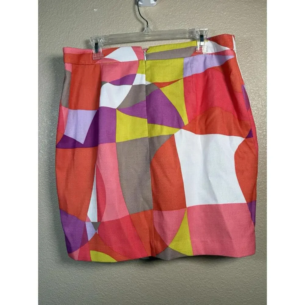 JM Studio‎ By John Meyer Sz 14 Color Block Skirt Geometric Colorful Retro